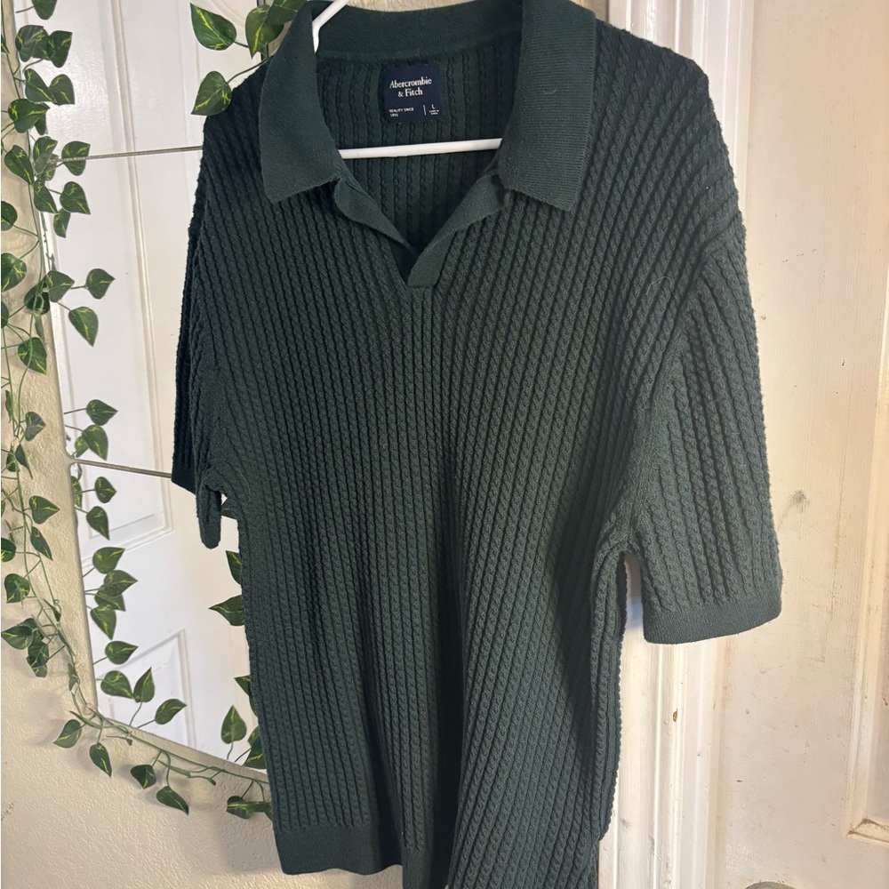 Men's Green Textured Shirt